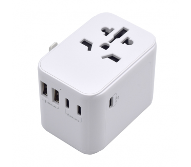 ADAPTADOR EWENT UNIVERSAL DE VIAJE ENCHUFES EU USA UK AUS 2 P USB Y 3 TYPE C