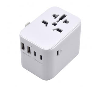 ADAPTADOR EWENT UNIVERSAL DE VIAJE ENCHUFES EU USA UK AUS 2 P USB Y 3 TYPE C