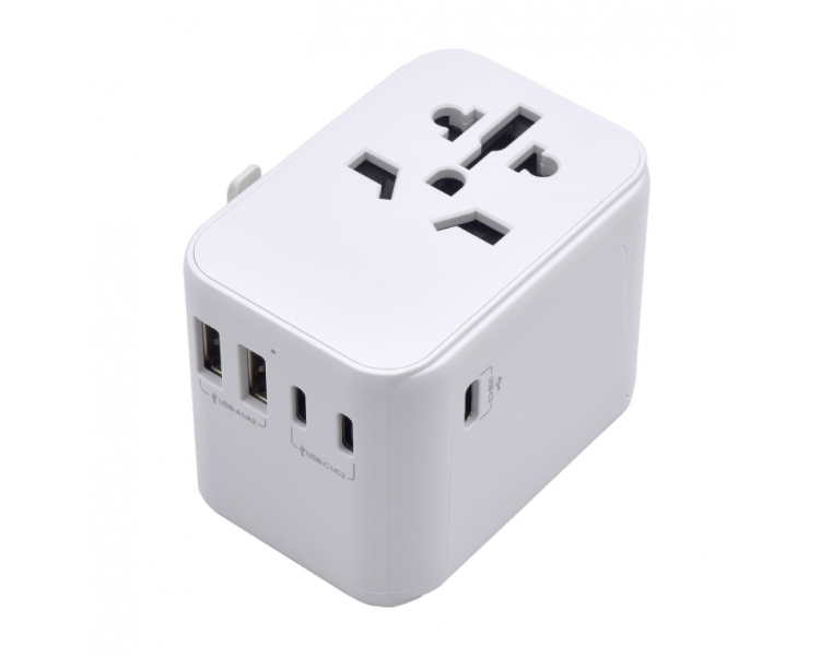 ADAPTADOR EWENT UNIVERSAL DE VIAJE ENCHUFES EU USA UK AUS 2 P USB Y 3 TYPE C