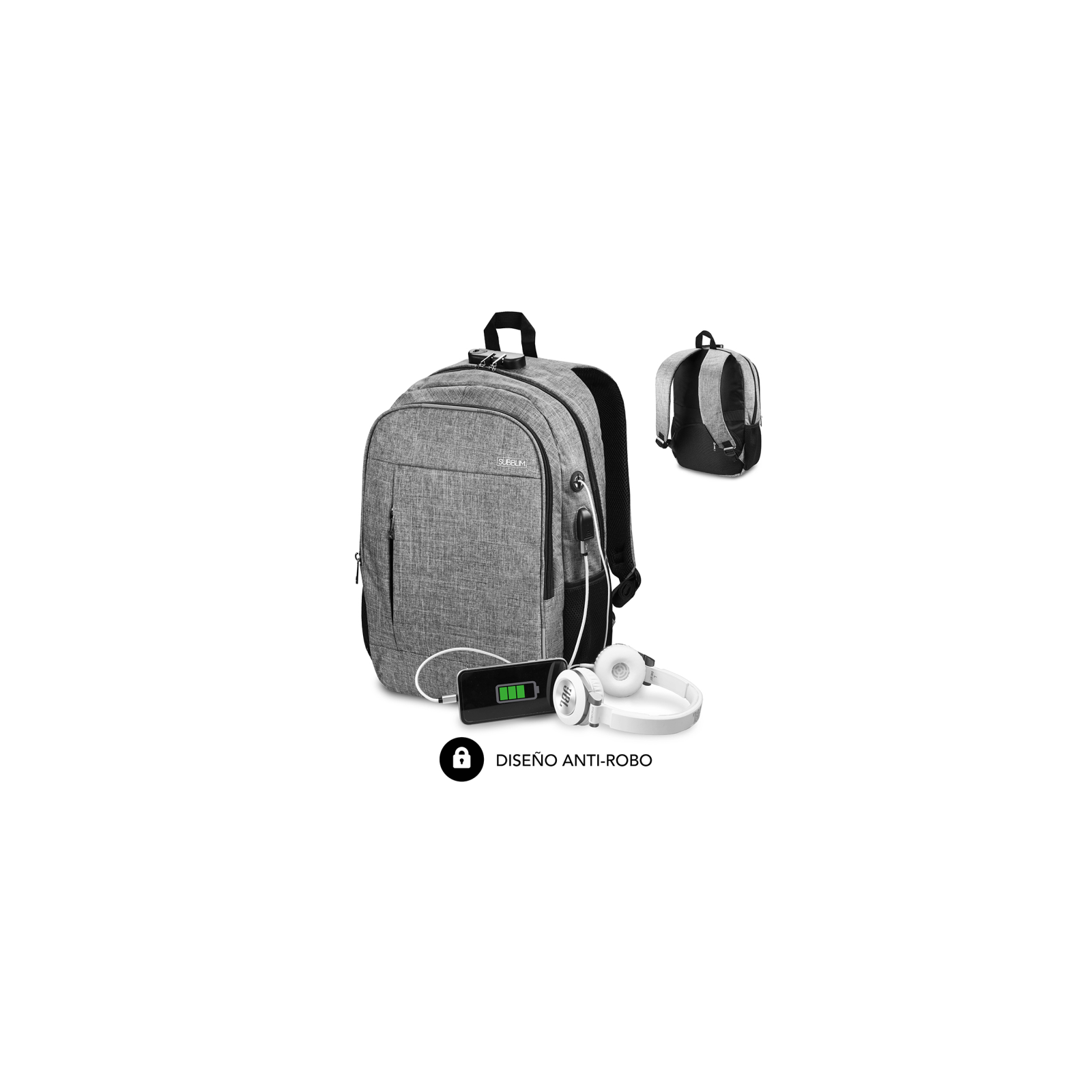 MOCHILA SUBBLIM URBAN LOCK BACKPACK 16 GREY