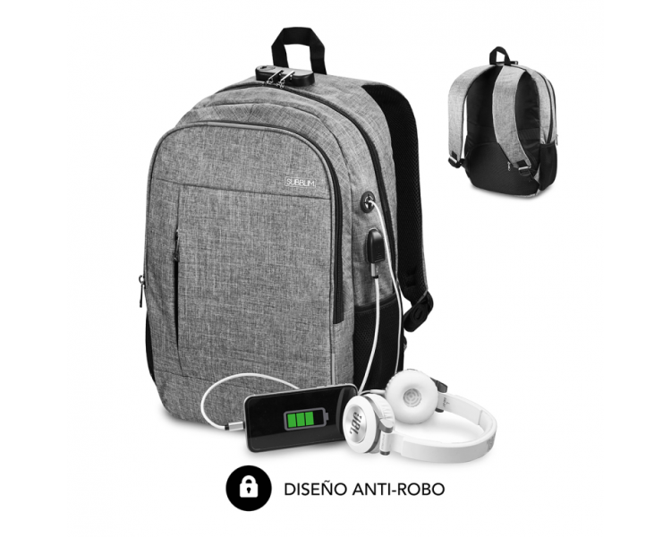 MOCHILA SUBBLIM URBAN LOCK BACKPACK 16 GREY