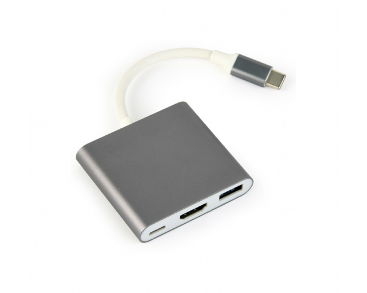 MULTIADAPTADOR GEMBIRD USB TIPO C GRIS ESPACIAL