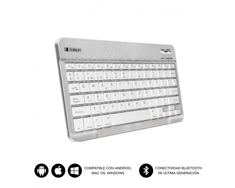 TECLADO TABLET SUBBLIM SMART BT KEYBOARD SILVER