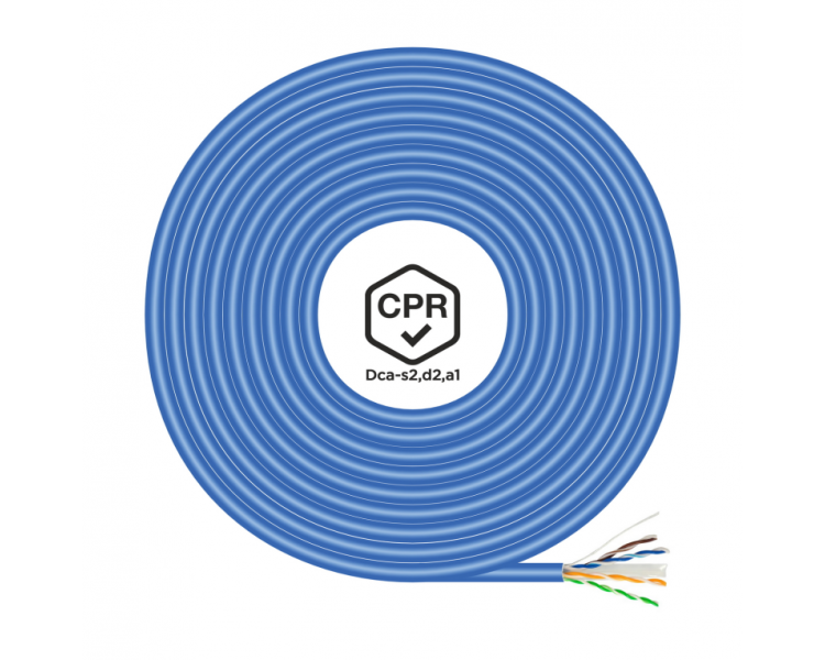 BOBINA CABLE RED AISENS RJ45 LSZH CPR Dca CAT6 UTP 305M AZUL