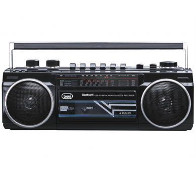 RADIO GRABADORA PORTaTIL USB SD BLUETOOTH CASSETTE TREVI RR 501 BT NEGRO