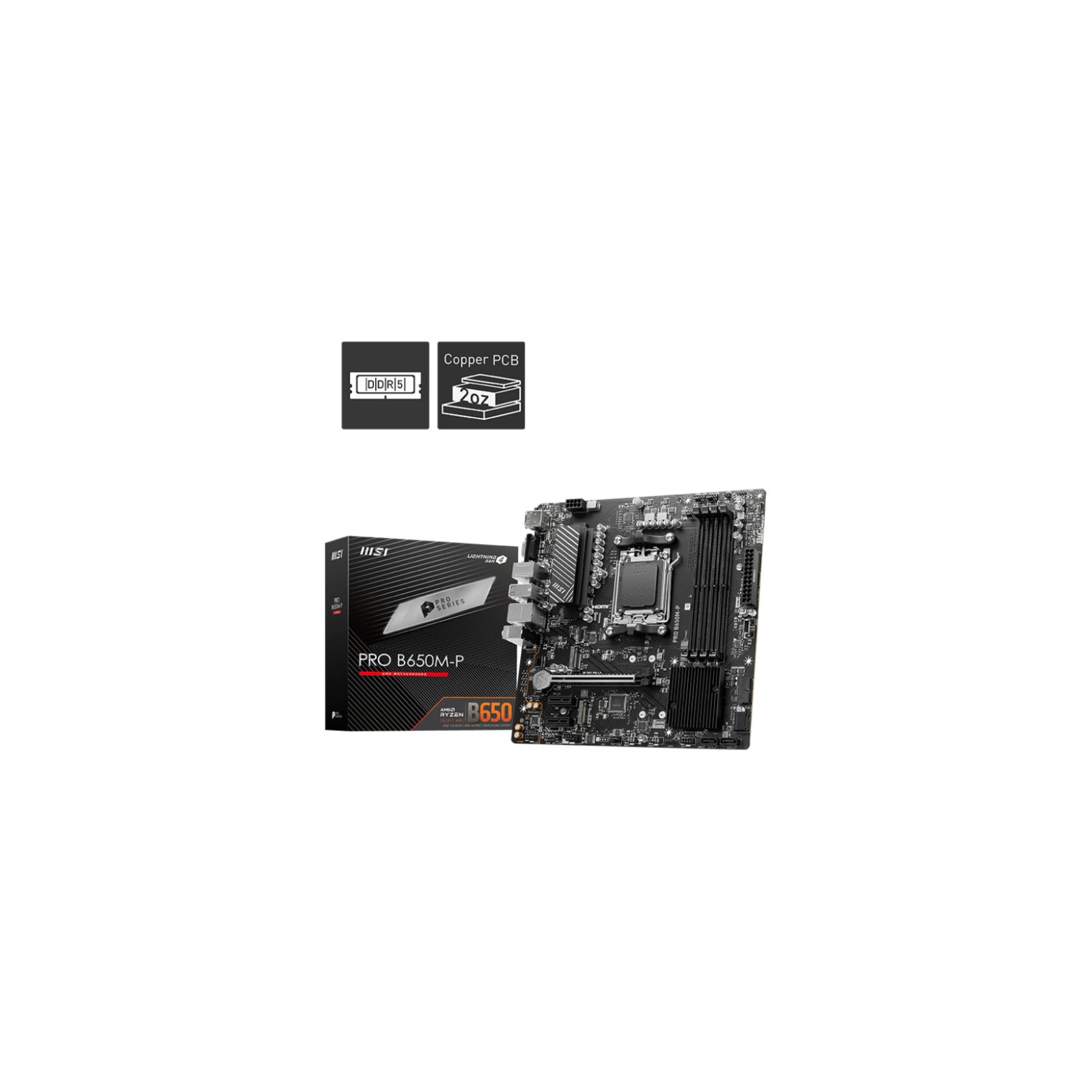 PLACA BASE MSI PRO B650M P AM5 MATX 4XDDR5