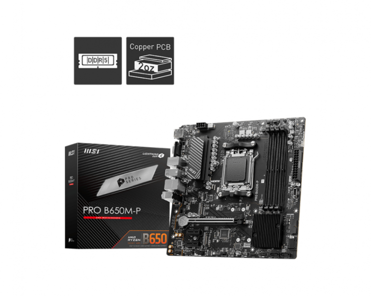 PLACA BASE MSI PRO B650M P AM5 MATX 4XDDR5