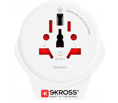 ADAPTADOR DE ENCHUFE A EUROPEO SKROSS USB