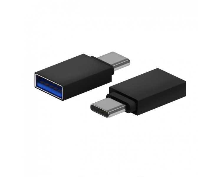 MINI ADAPTADOR AISENS ALUMINIO USB 32 GEN1 3A USB C M A H NEGRO