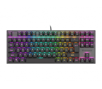 TECLADO GAMING GENESIS THOR 303 TKL RGB NEGRO MECANICO SWITCH OUTEMU ROJO