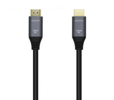 CABLE HDMI AISENS V21 ULTRA ALTA VELOCIDAD 8K60HZ M M 15M GRIS NEGRO