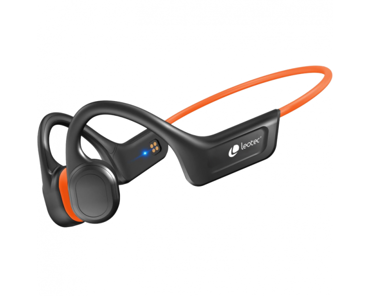 LEOTEC AURICULARES CONDUCCION OSEA IPX7 Naranja Bateria 230mAh Llamadas