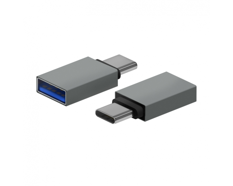 MINI ADAPTADOR AISENS ALUMINIO USB 32 GEN1 3A USB C M A H GRIS