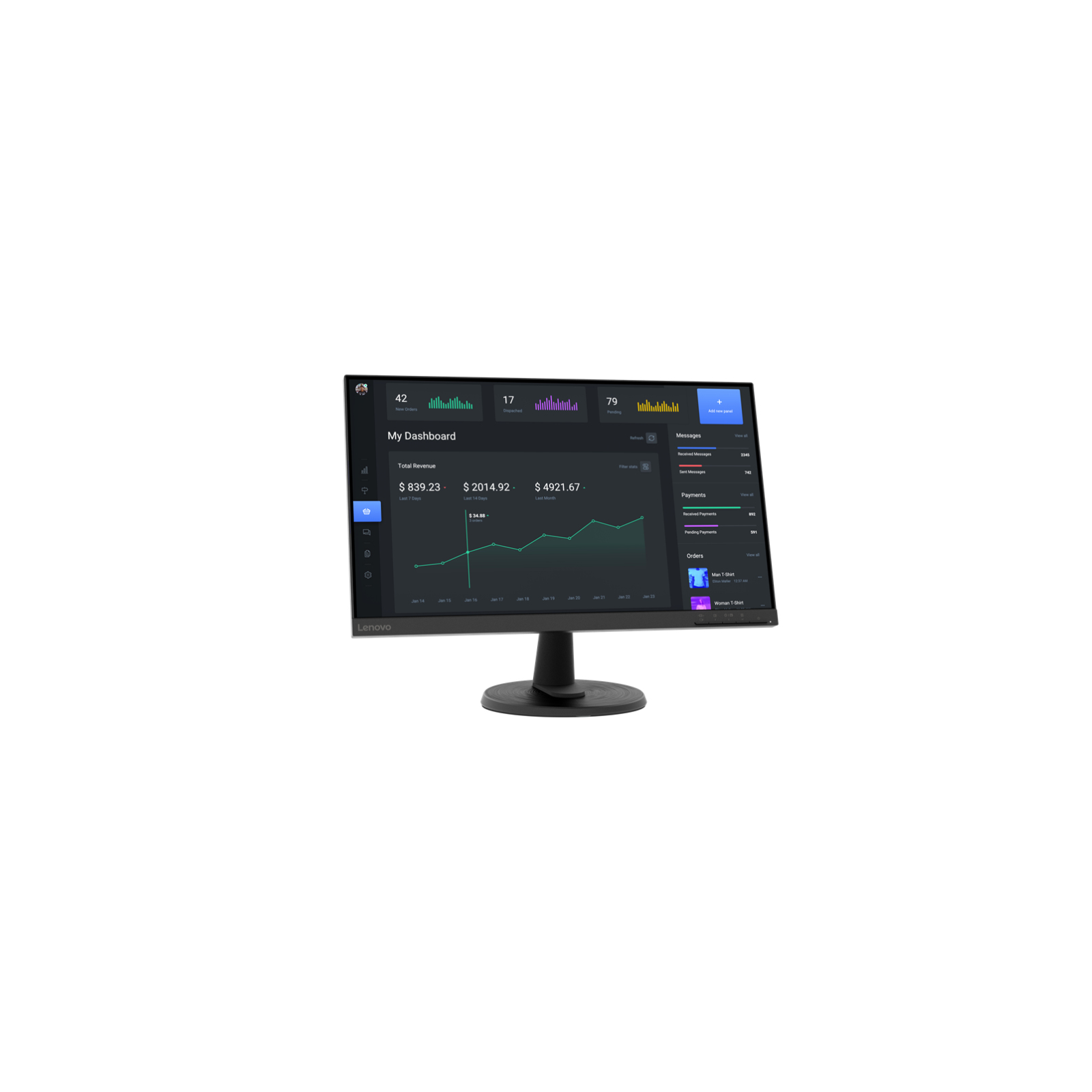 MONITOR LENOVO THINKVISION C24 40 LED 238 FHD BLACK