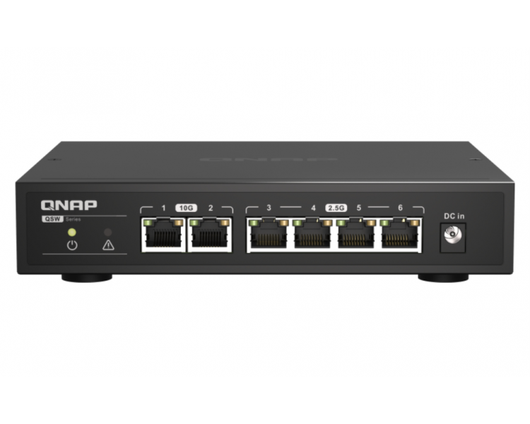 SWITCH QNAP QSW 2104 2T NO ADMINISTRADO 25G ETHERNET 100 1000 2500 NEGRO