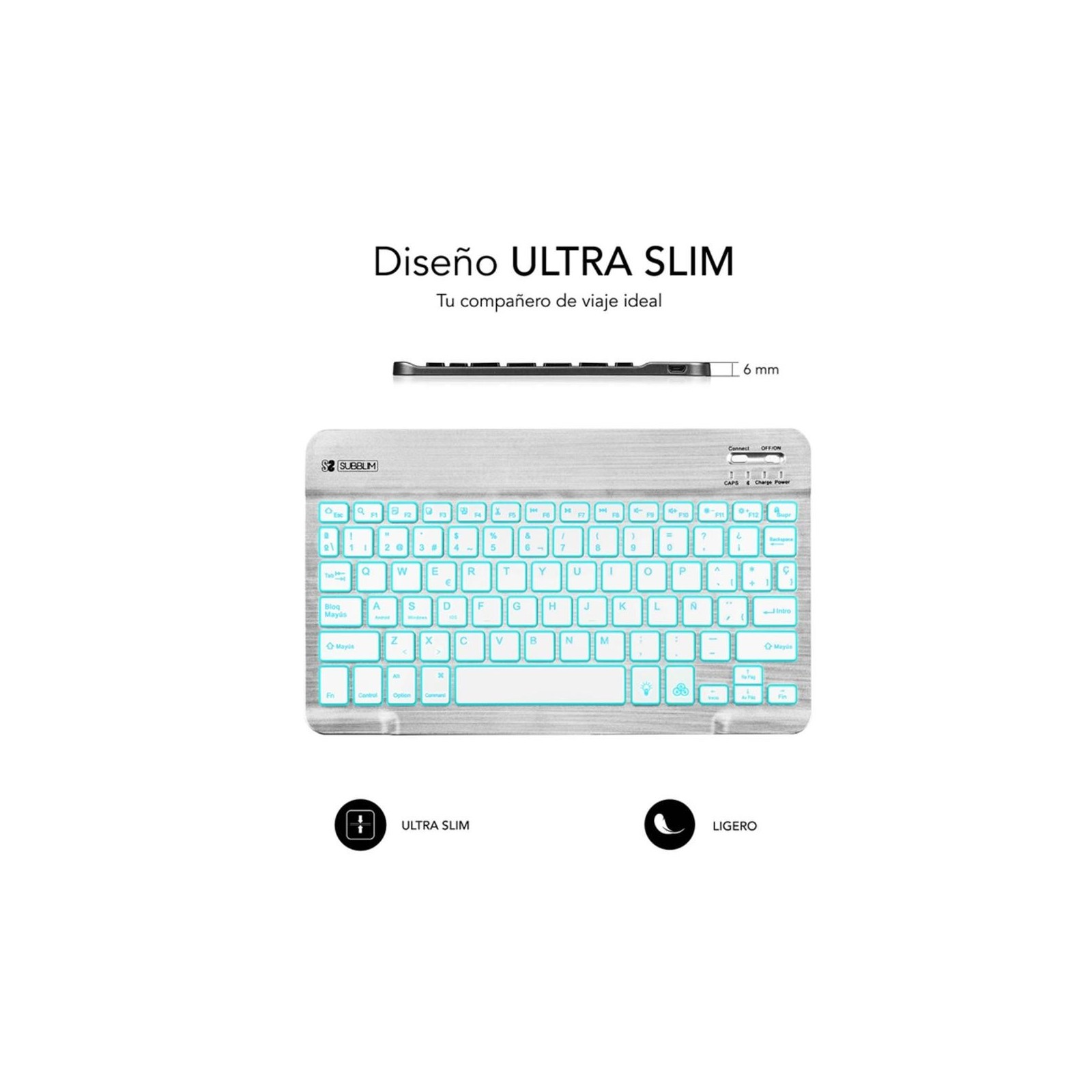 Teclado tablet subblim sub kbt smbl30 inalambrico