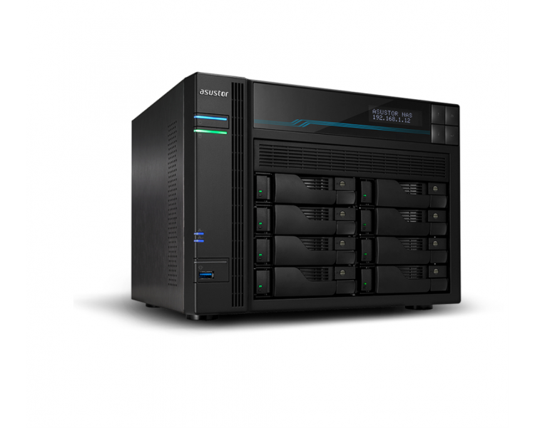 NAS ASUSTOR TOWER 8 BAY QUAD CORE 8GB DDR4 10 GBE X 2 25 GBE X 2 USB 32