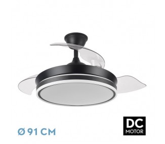 Ventilador dc bayomo negro 72w 7200lm