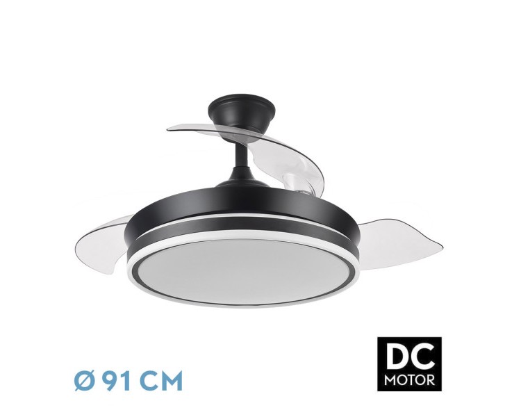 Ventilador dc bayomo negro 72w 7200lm