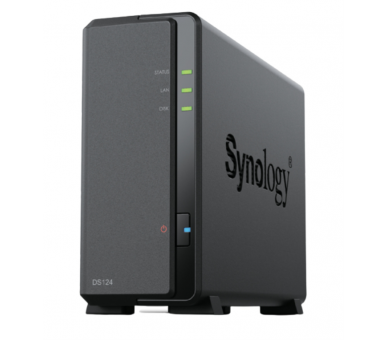 NAS SYNOLOGY DS124 2 BAHIAS ETHERNET J4125 NEGRO