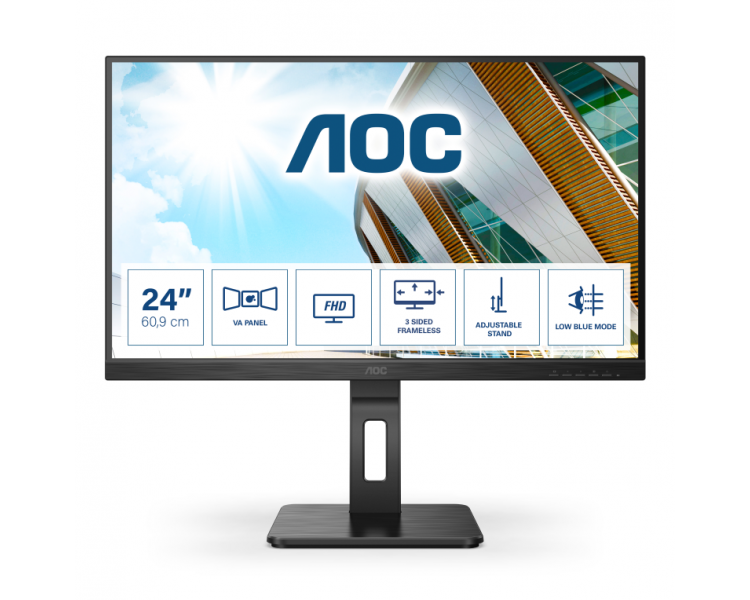 MONITOR AOC 24 PRO LINE 24P2QM FHD 75HZ HDMI DVI DP VGA MULTI