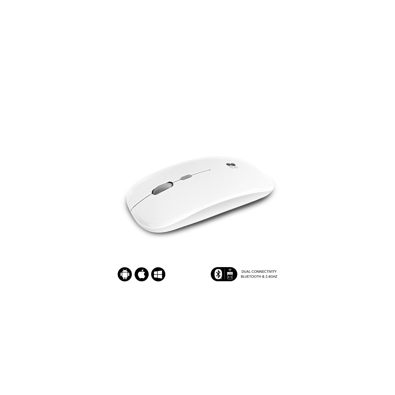 RATON SUBBLIM DUAL FLAT MOUSE WHITE RECHARGEABLE