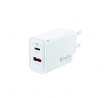 CARGADOR COOLBOX GAN 45W USB C USB A PARED