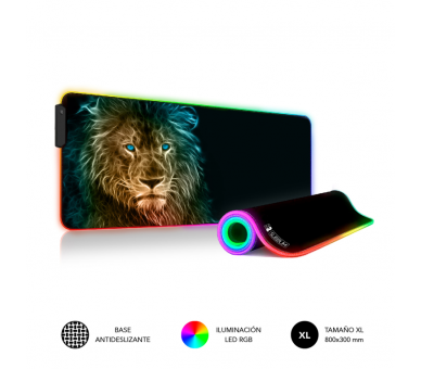 ALFOMBRILLA SUBBLIM MOUSE PAD PREMIUM LED RGB LION 800X300X4