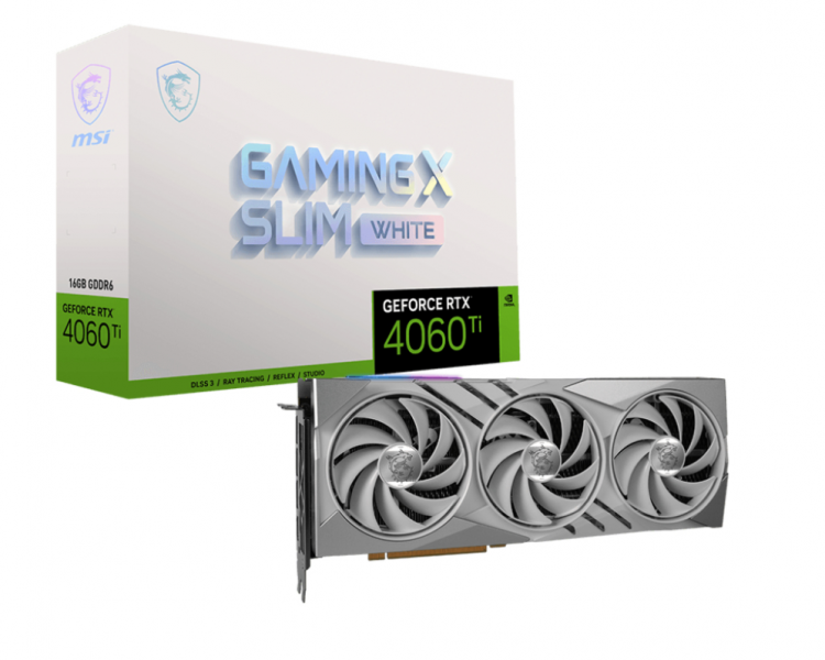 TARJETA GRAFICA MSI RTX 4060Ti GAMING X SLIM WHITE 16GB