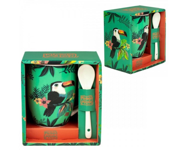 Taza ceramica con cuchara enesco tucan