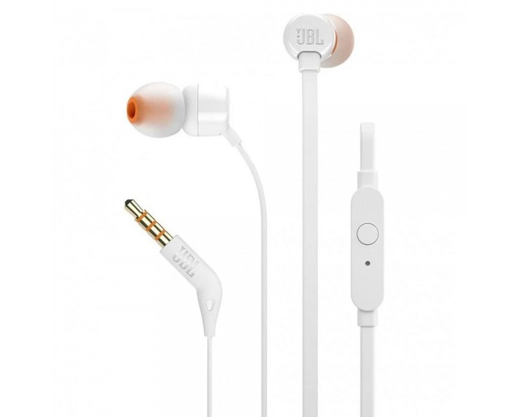 Auriculares intrauditivos jbl t160 white