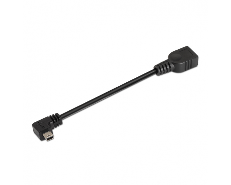 CABLE AISENS USB 20 OTG ACODADO TIPO MINI B M A H NEGRO 15CM