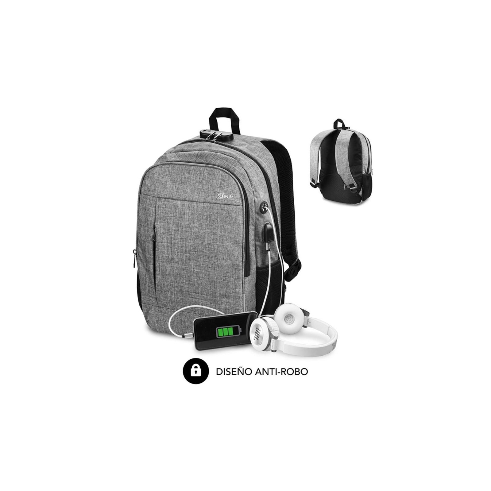 Mochila subblim urban lock portatil 16pulgadas