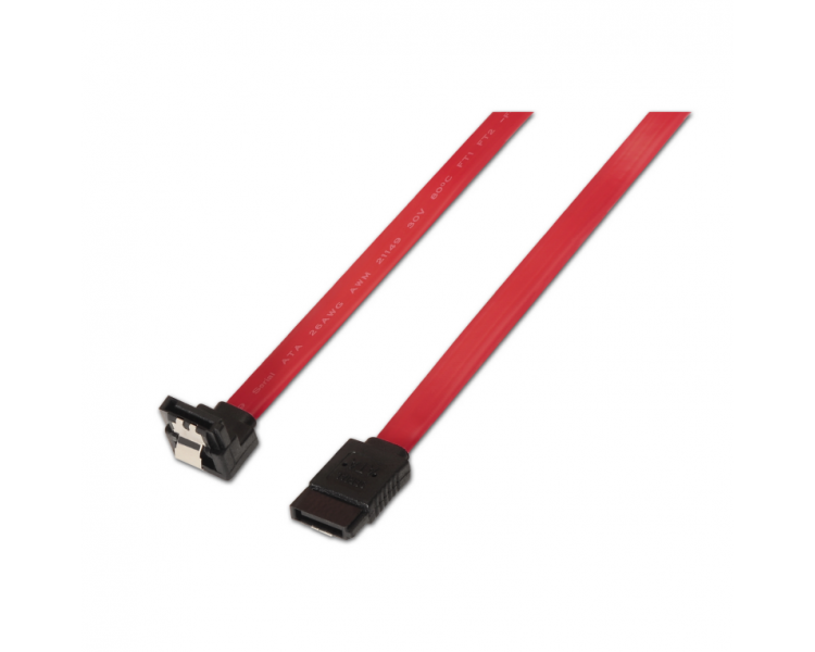 CABLE AISENS SATA III DATOS 6G DATOS ACODADO ANCLAJES ROJO 05M