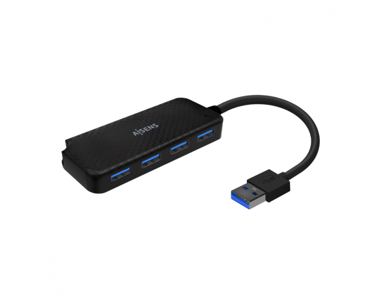 HUB AISENS USB 30 TIPO A M 4XTIPO A H NEGRO 15CM