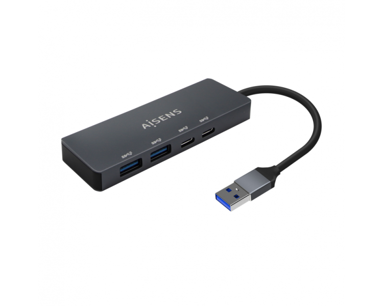 HUB AISENS USB 32 GEN1 5G USB A M 2XUSB C H 2XUSB A H GRIS 15CM