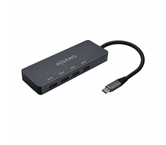 HUB AISENS USB 32 GEN1 5G USB C USB C M 4XUSB C H GRIS 15CM