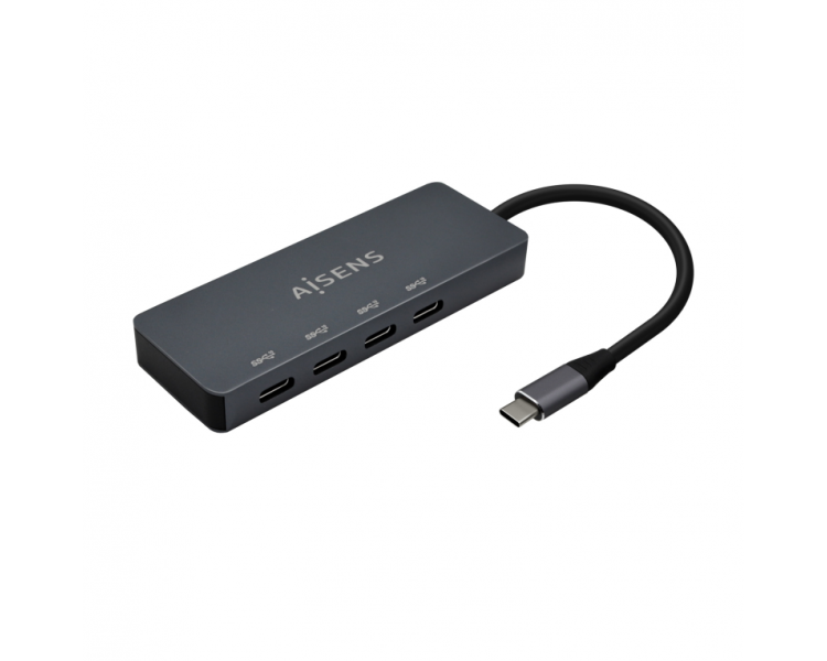 HUB AISENS USB 32 GEN1 5G USB C USB C M 4XUSB C H GRIS 15CM