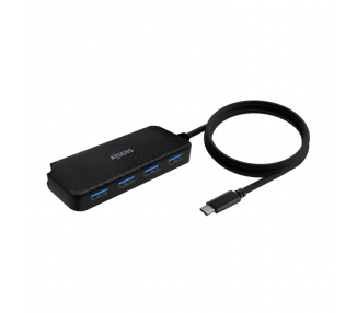 HUB AISENS USB 31 USB C USB C M 4XTIPO A H NEGRO 60CM