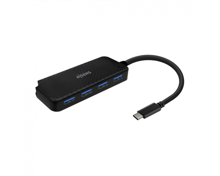 HUB AISENS USB 31 USB C USB C M 4XTIPO A H NEGRO 15CM