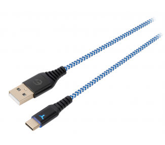 CABLE DE CARGA EGOGEAR SCH10 TYPE C 3M TRENZADO BLANCO AZUL PS5