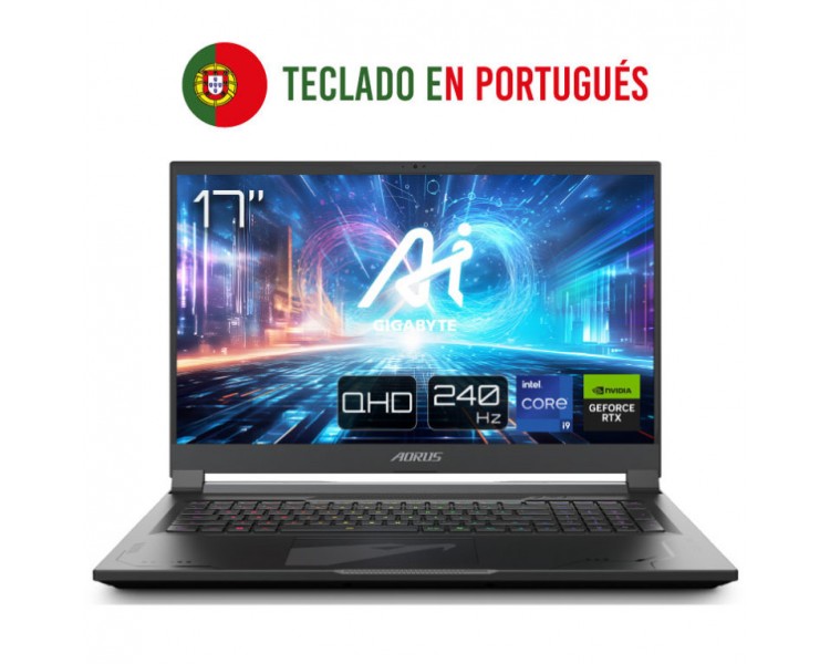 PORTATIL GIGABYTE AORUS 17X AZG 65PT665SH I9 14900HX 4090 32GB 2TB 17 W11H