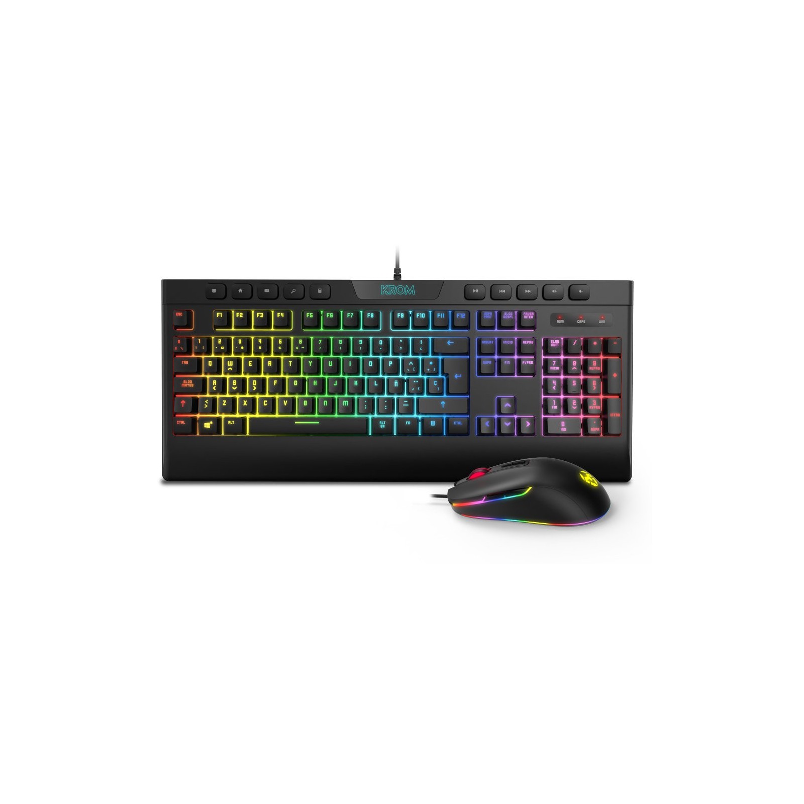 Pack krom rgb teclado membrana y