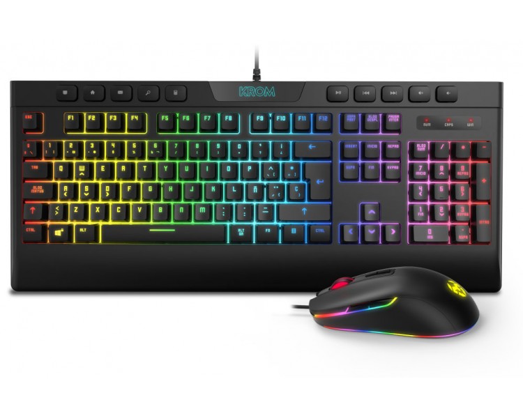 Pack krom rgb teclado membrana y