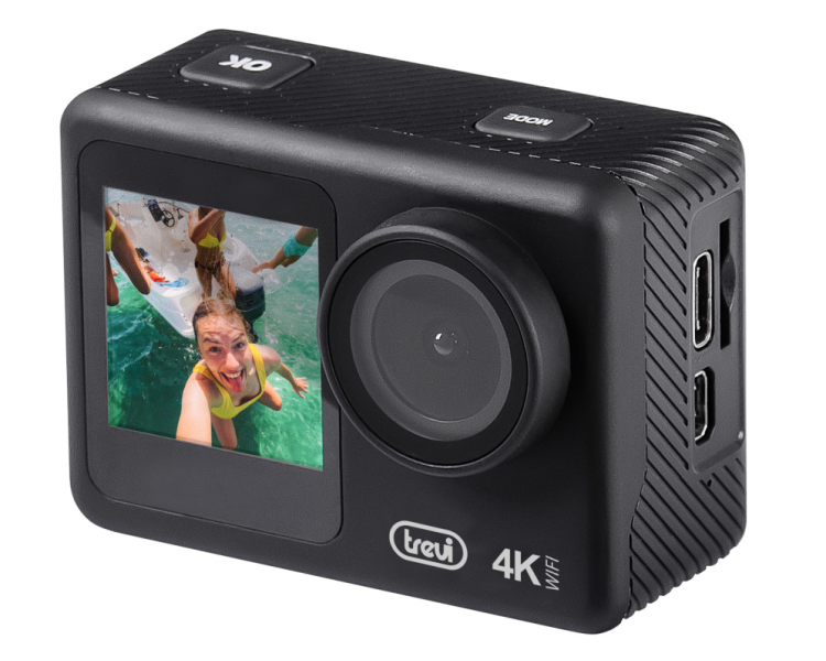 CaMARA DE ACCIoN DEPORTIVA 4K WI FI CON CARCASA SUBACUaTICA 30M TREVI GO 2550 4K