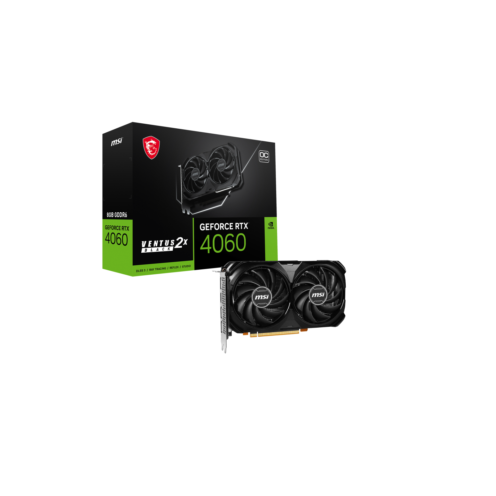 TARJETA GRAFICA MSI RTX 4060 VENTUS 2X BLACK 8GB OC