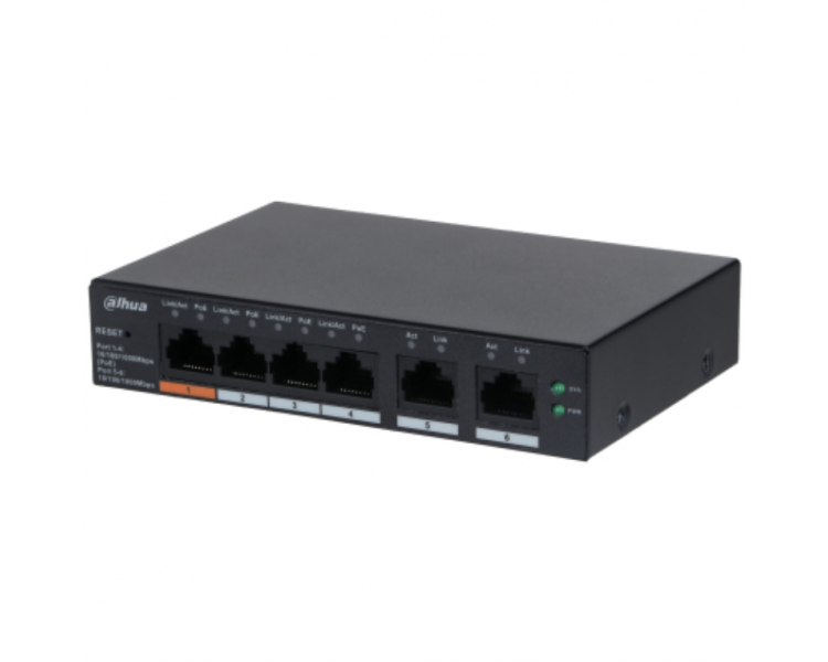 SWITCH IT DAHUA DH CS4006 4GT 60 GIGABIT SWITCH WITH 4 PORT POE