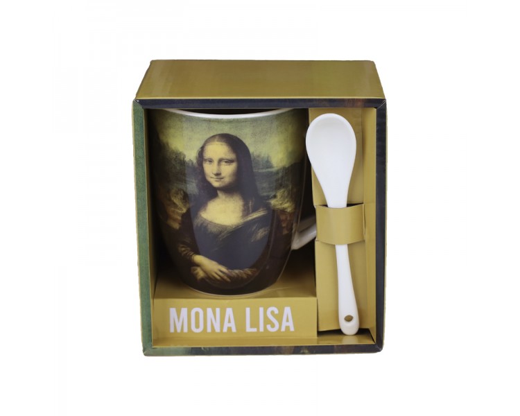 Taza ceramica con cuchara enesco mona