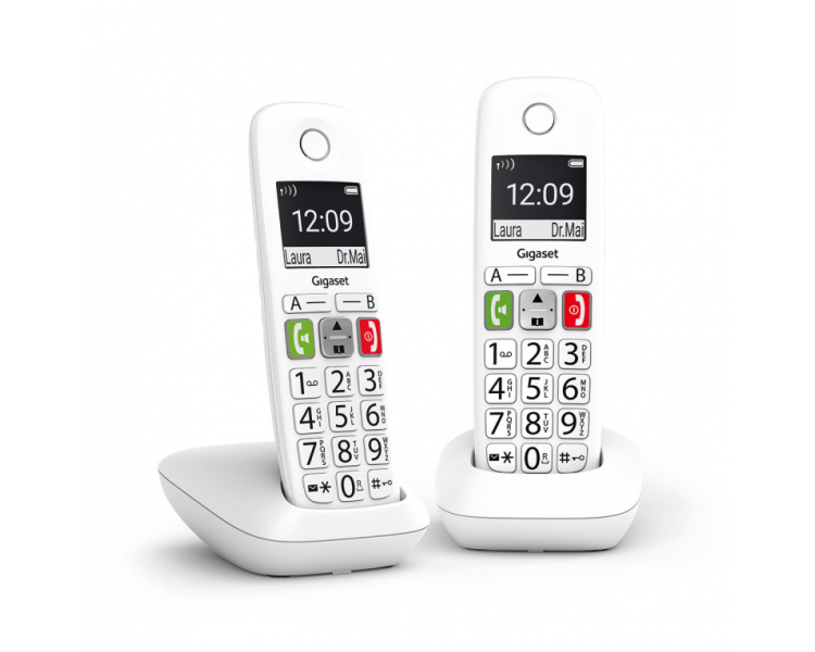 TELEFONO GIGASET E290 DUO INALAMBRICO BLANCO TECLAS GRANDES