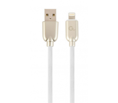 CABLE DE DATOS Y CARGA GEMBIRD 8 PINES DE CAUCHO PREMIUM 1 M BLANCO